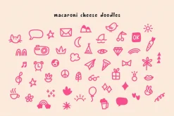 Macaroni Cheese Font Duo + Doodles
