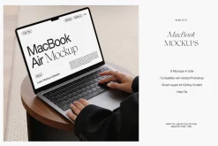 MacBook Air with Hands Mockups