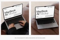 MacBook Air with Hands Mockups