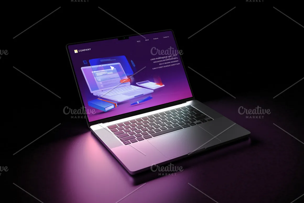 MacBook Pro In Dark Mockup