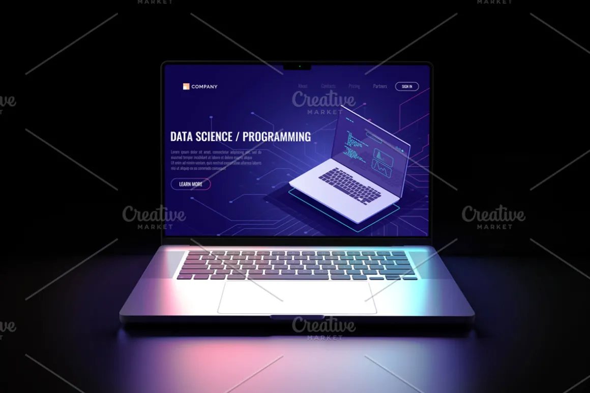 MacBook Pro In Dark Mockup