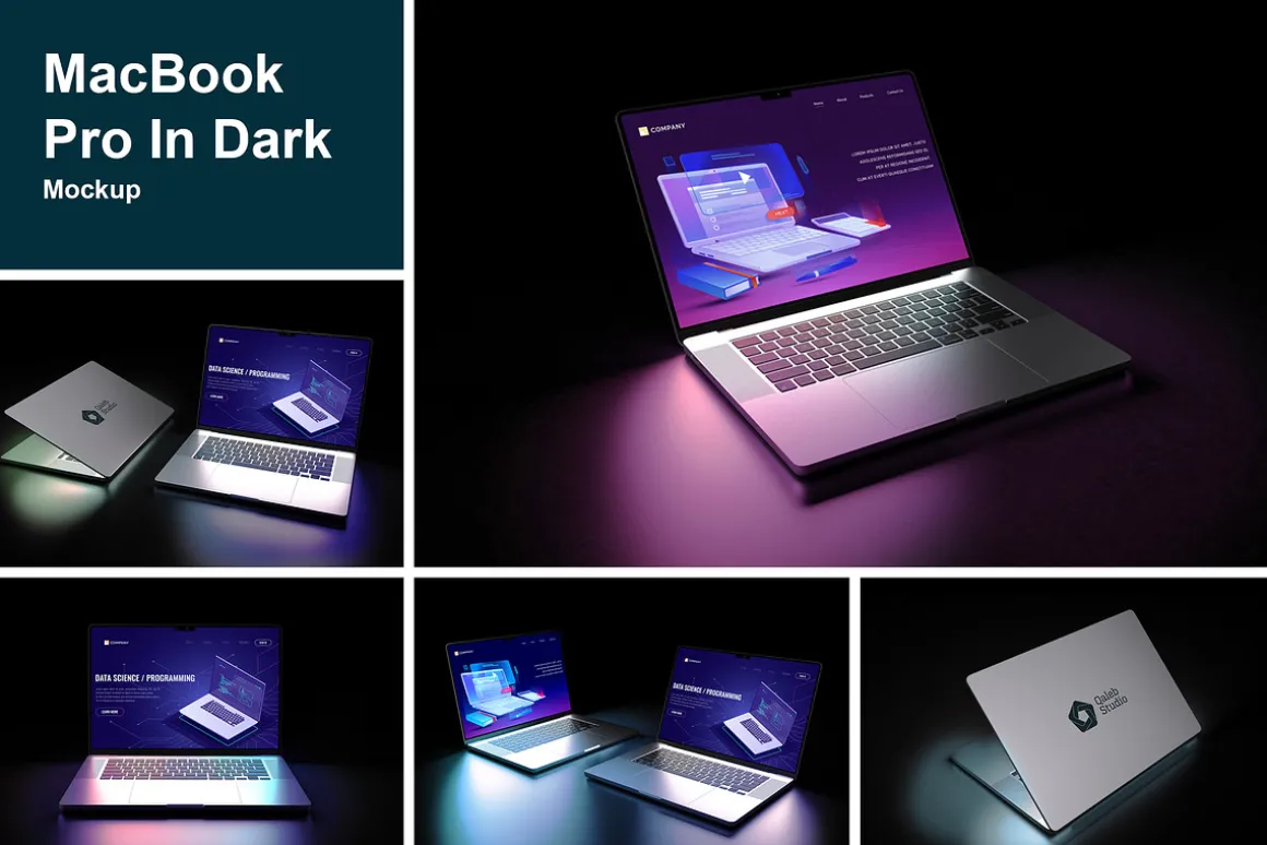 MacBook Pro In Dark Mockup