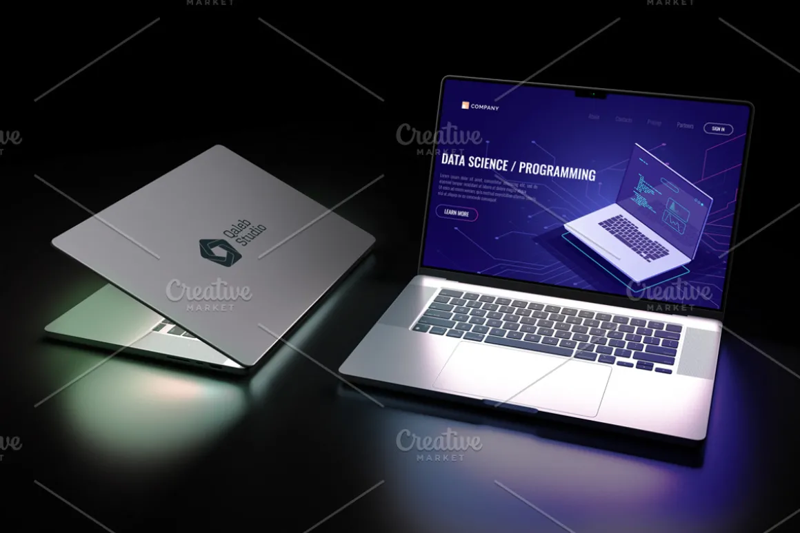 MacBook Pro In Dark Mockup