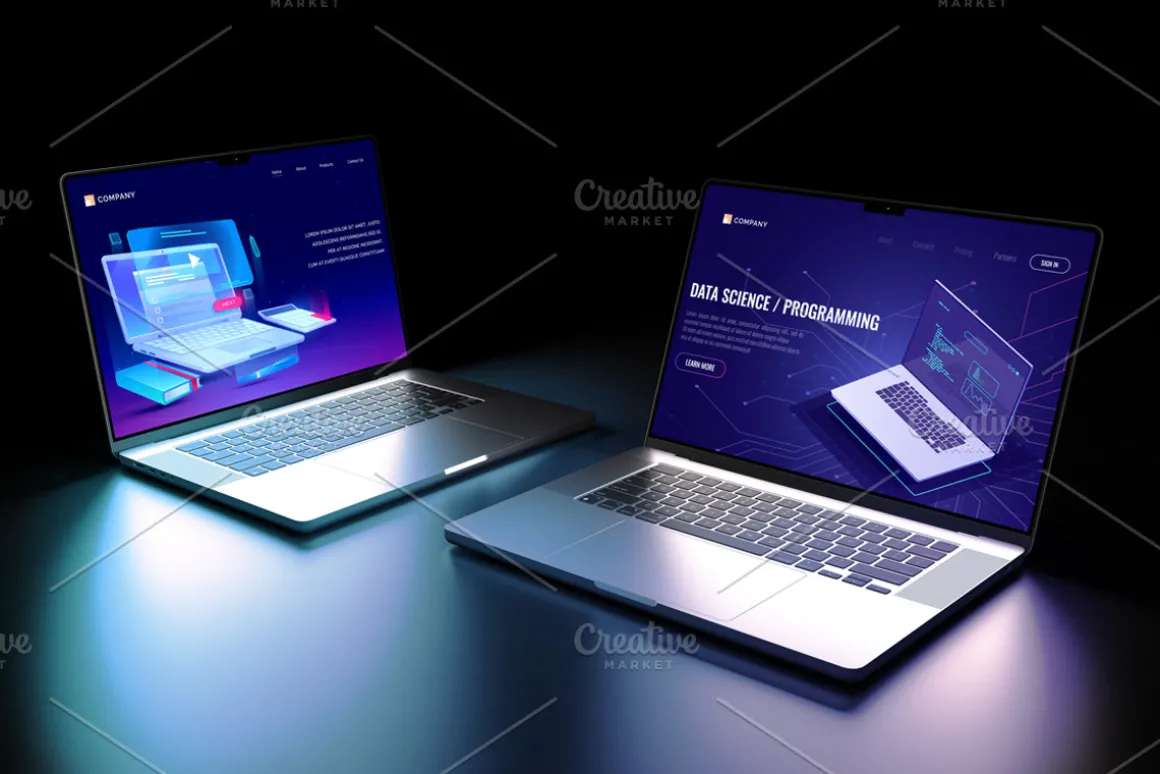MacBook Pro In Dark Mockup