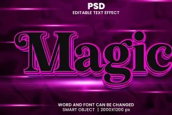 Magic 3d Pink Psd Text Effect