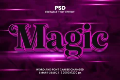 Magic 3d Pink Psd Text Effect