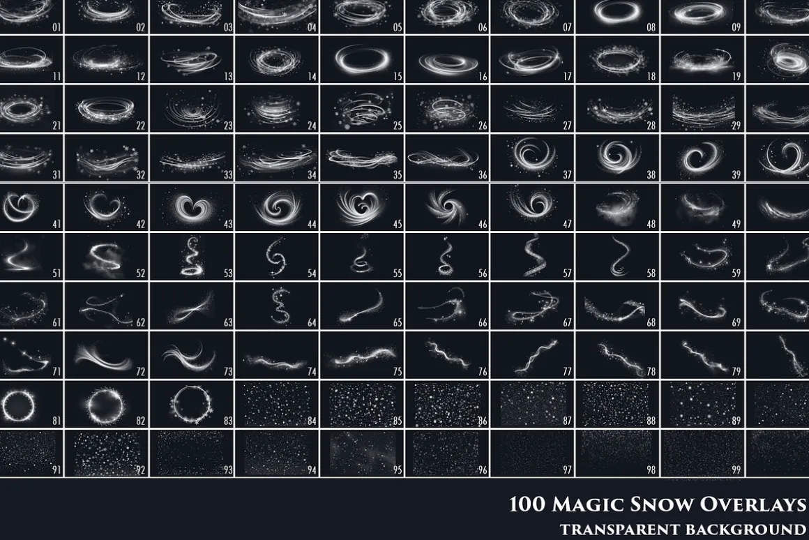 100 Magic Snow Overlays