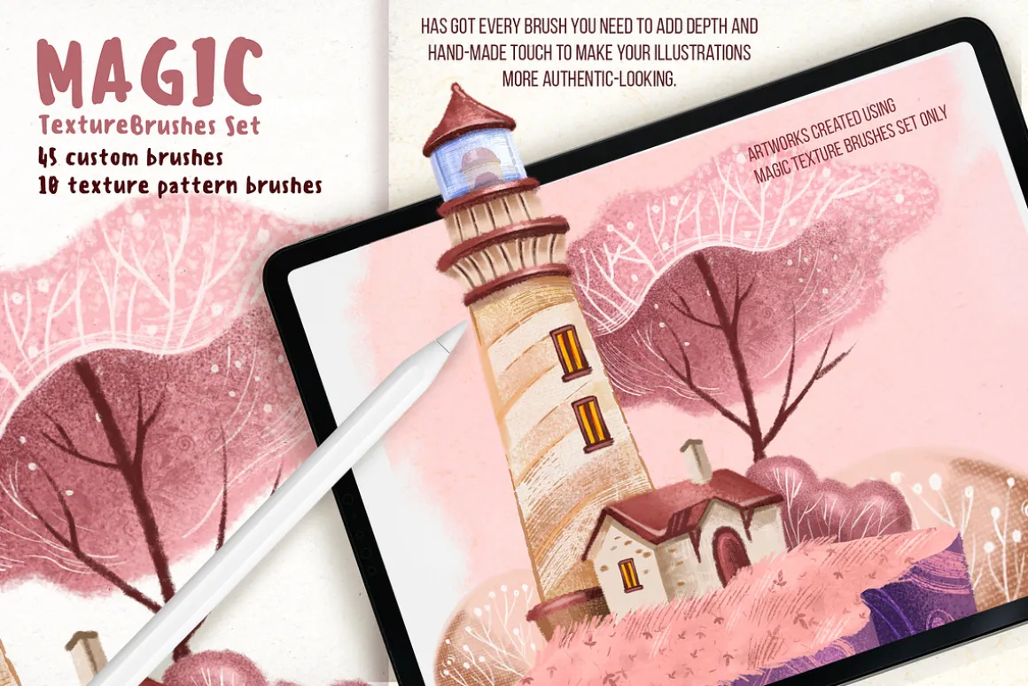 MAGIC TEXTURE BRUSHES for PROCREATE