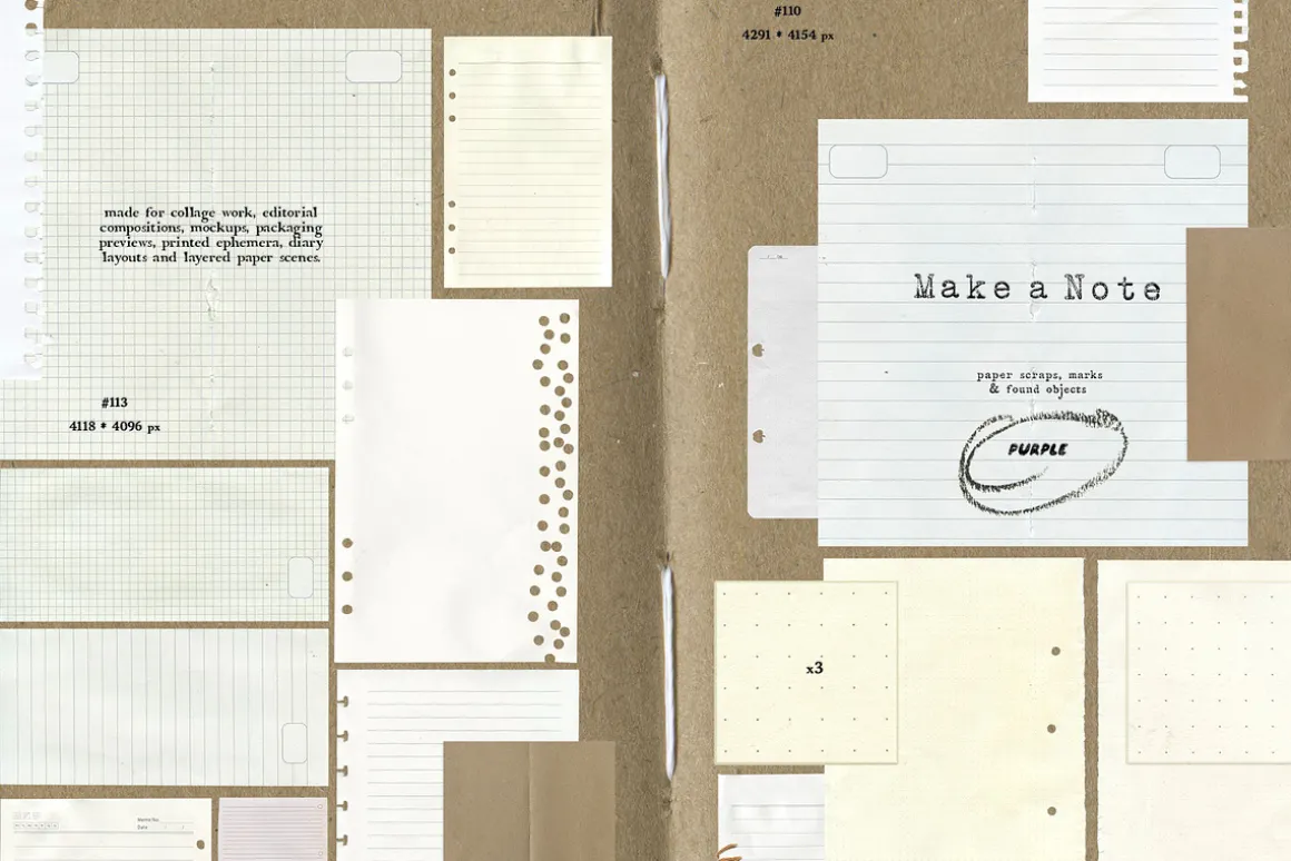 Make a Note Paper & Collage Elements