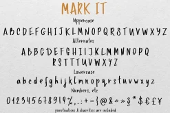 MARK IT marker handwritten font