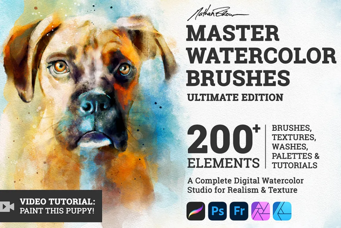 Master Watercolor Brushes - Ultimate