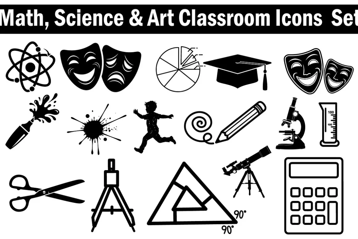Math Science & Art Classroom Icons