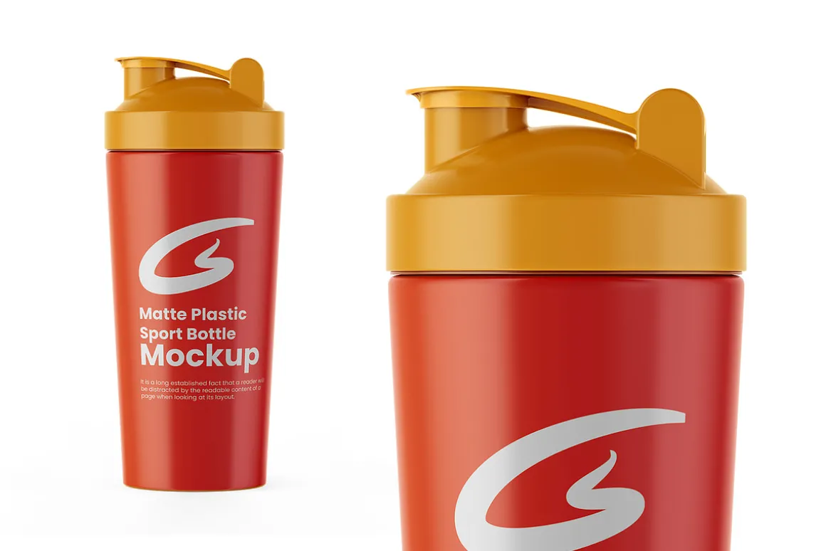 Matte Plastic Sports Bottle Mockup