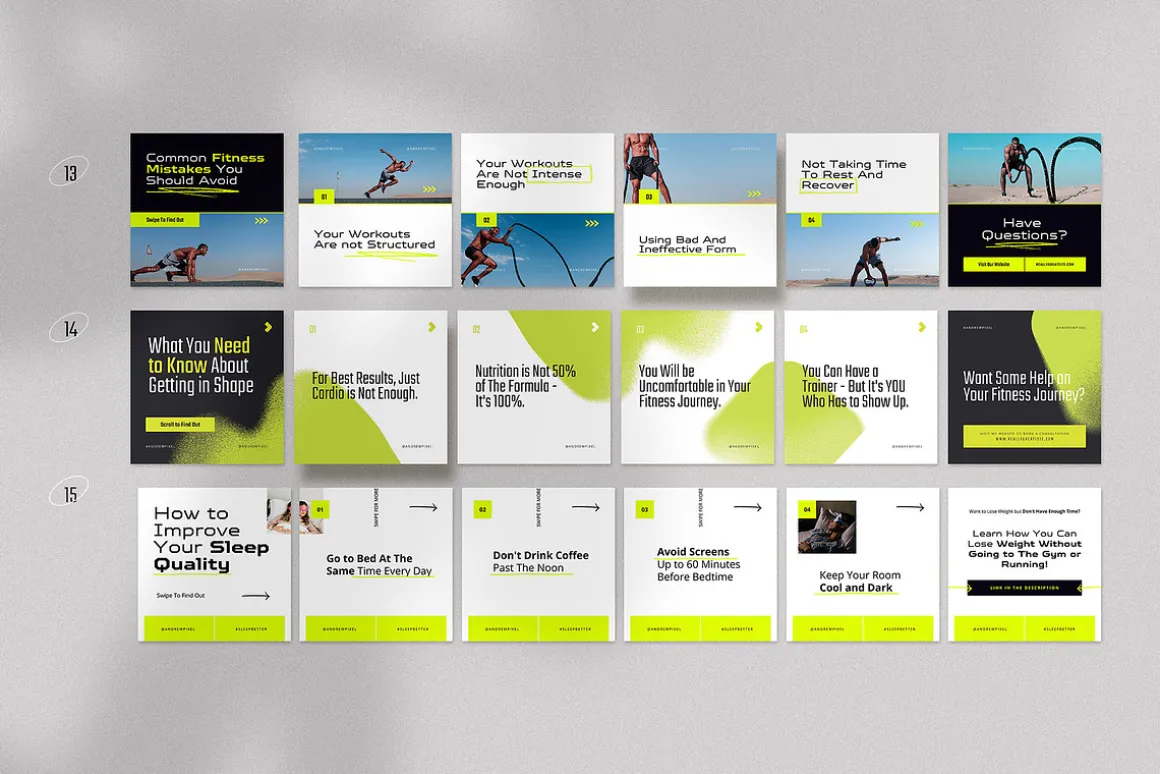 MAX Fitness Insta Carousel for CANVA