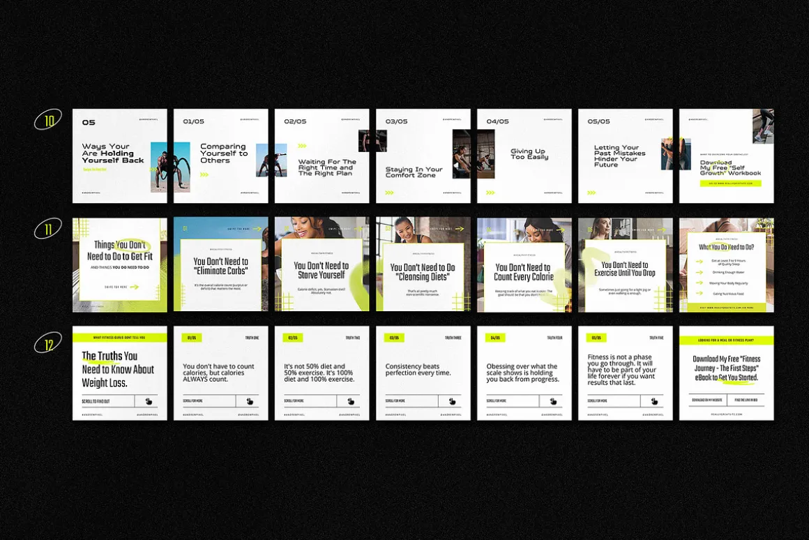 MAX Fitness Insta Carousel for CANVA
