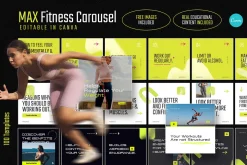 MAX Fitness Insta Carousel for CANVA