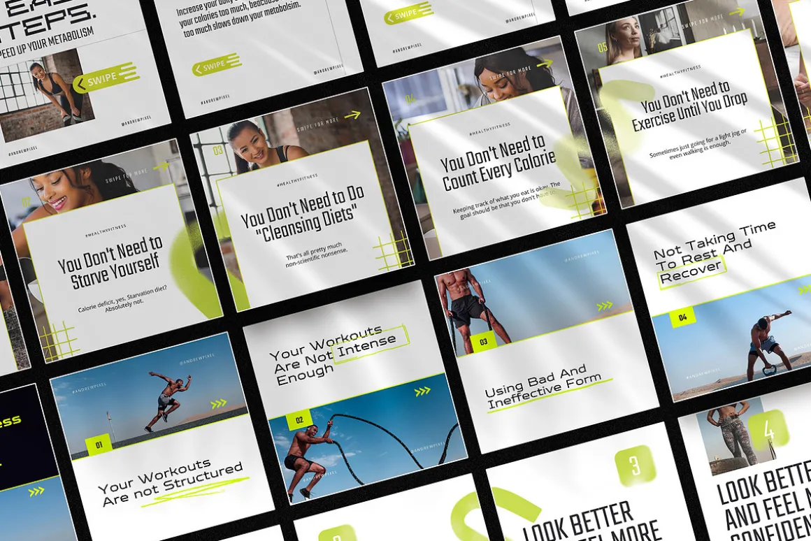 MAX Fitness Insta Carousel for CANVA
