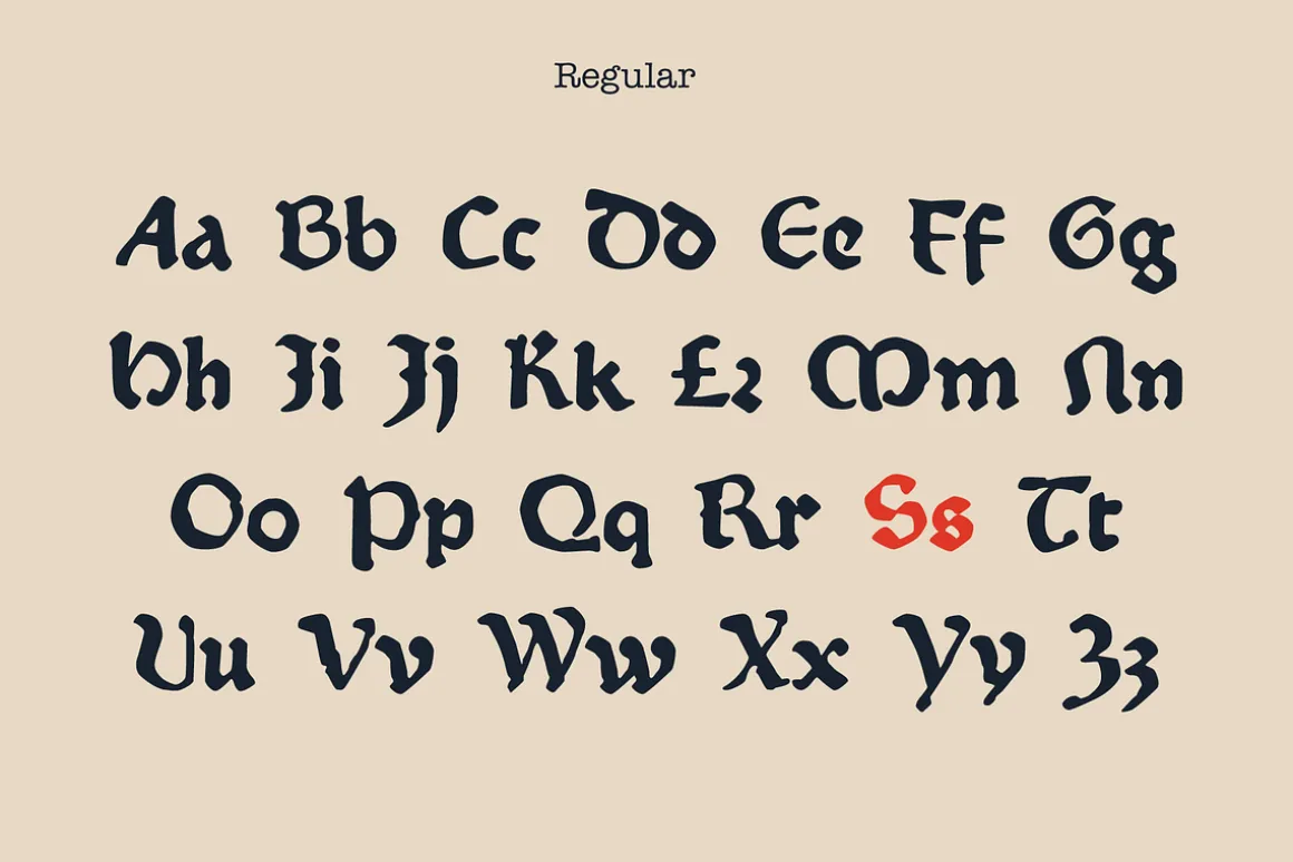 Medieval Grammar blackletter font