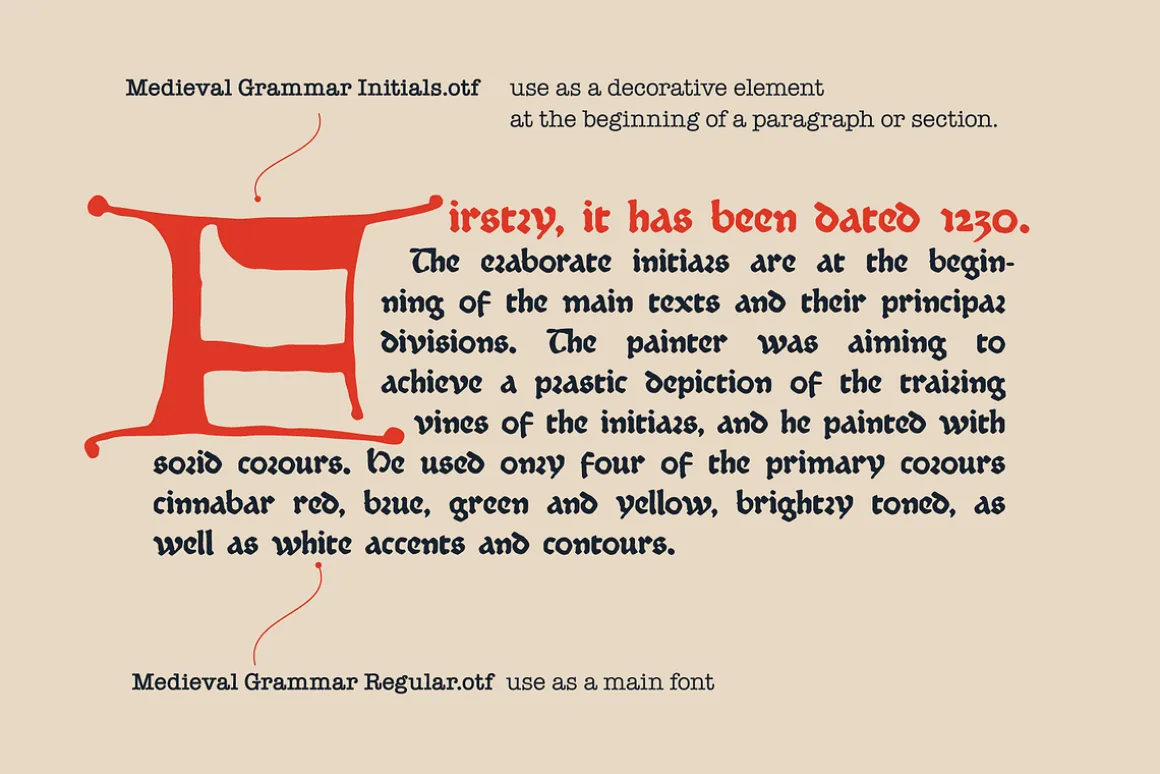 Medieval Grammar blackletter font