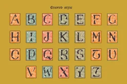 Medieval Leaves Colored initials set