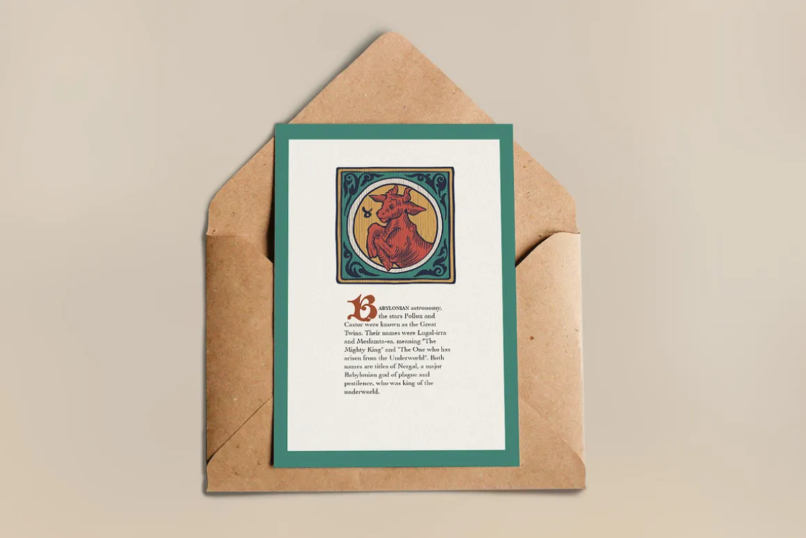 Medieval Zodiac Initials set