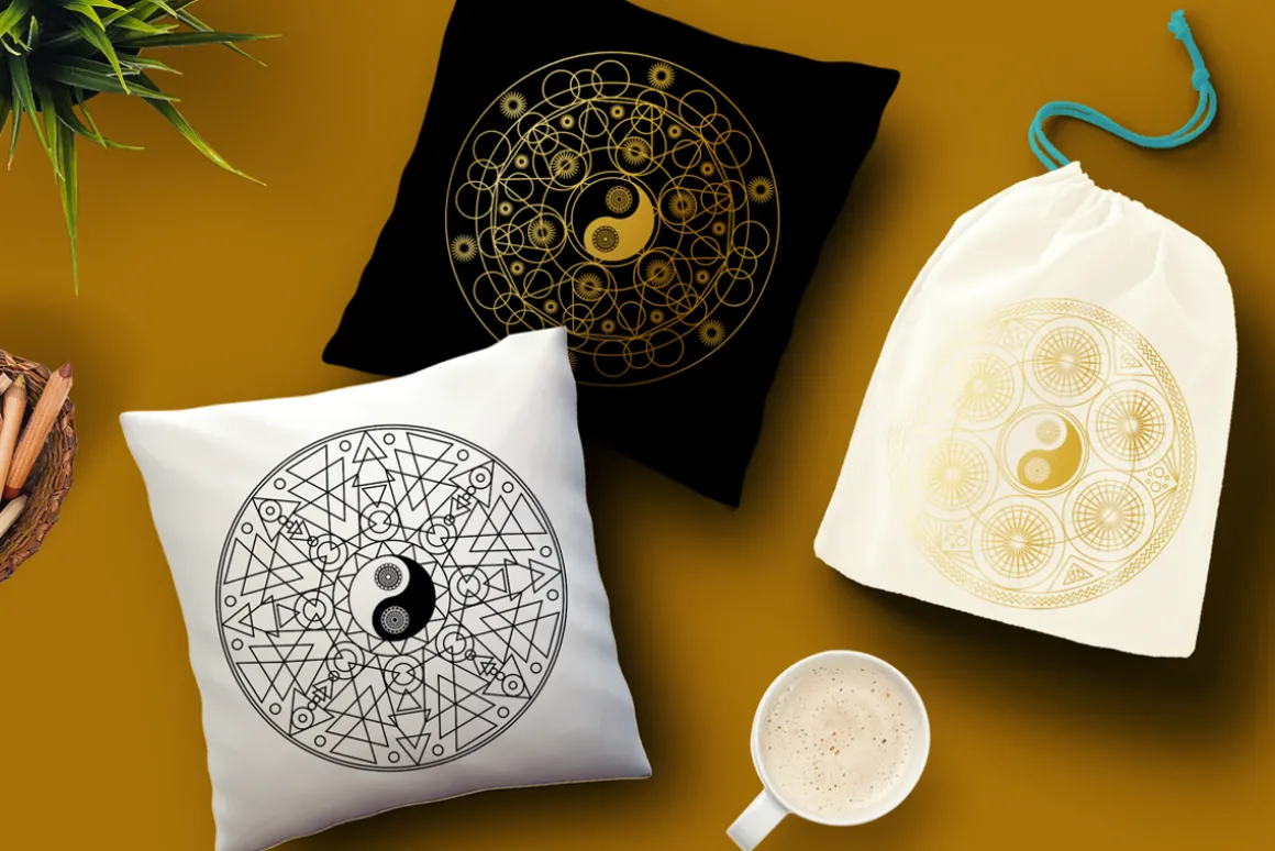 Meditation Mandala Symbols Set
