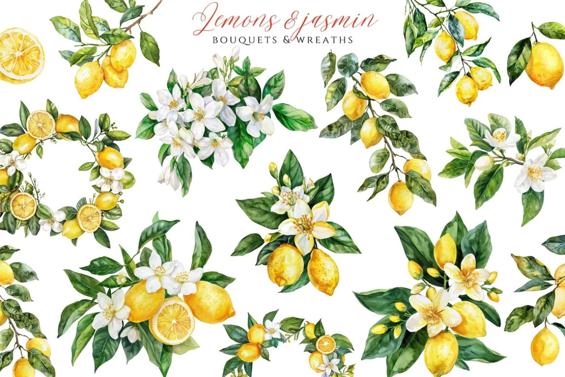 Mediterranean Summer Clipart Set
