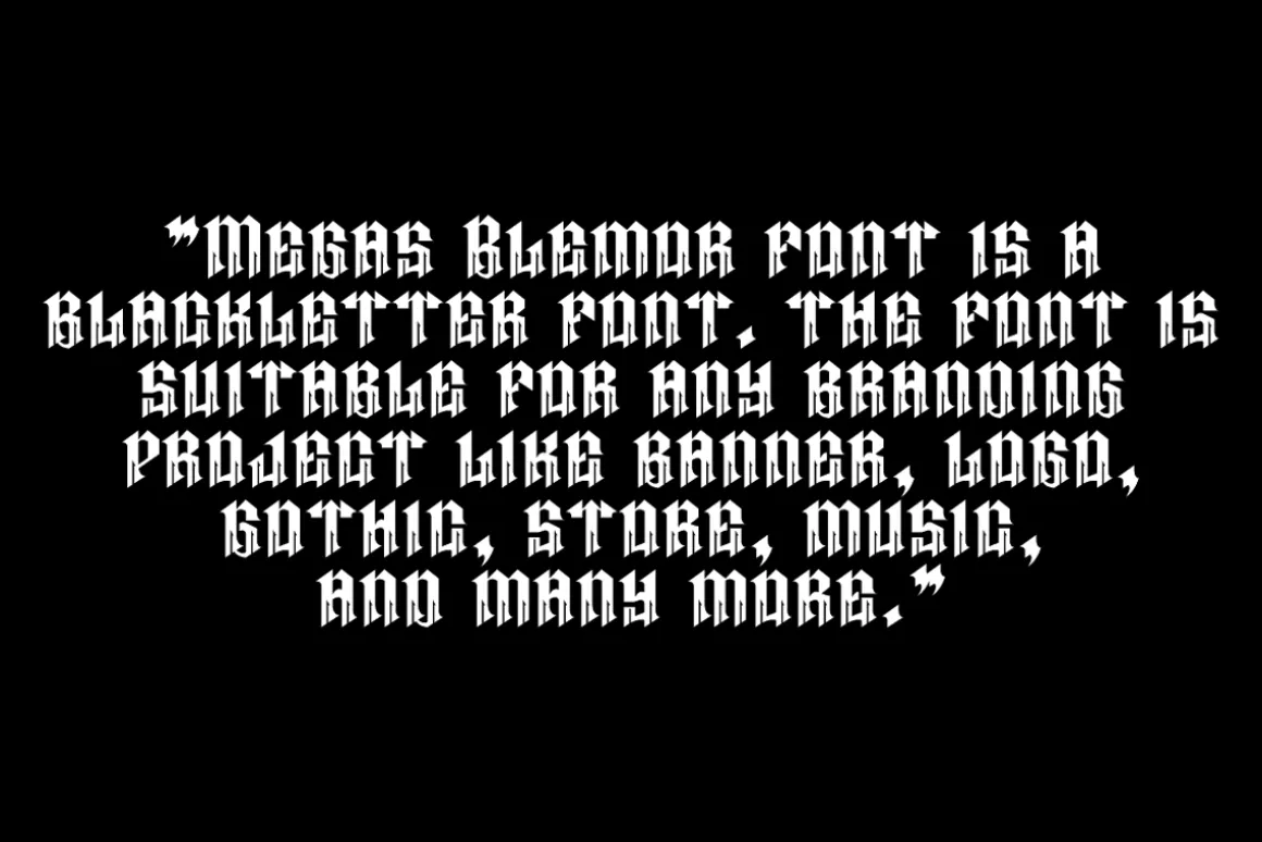 Megas Blemor - Tattoo Font