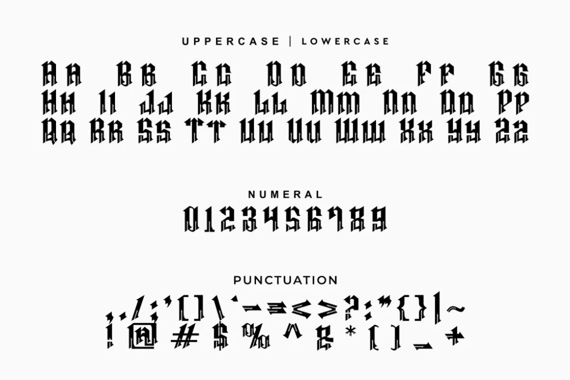 Megas Blemor - Tattoo Font