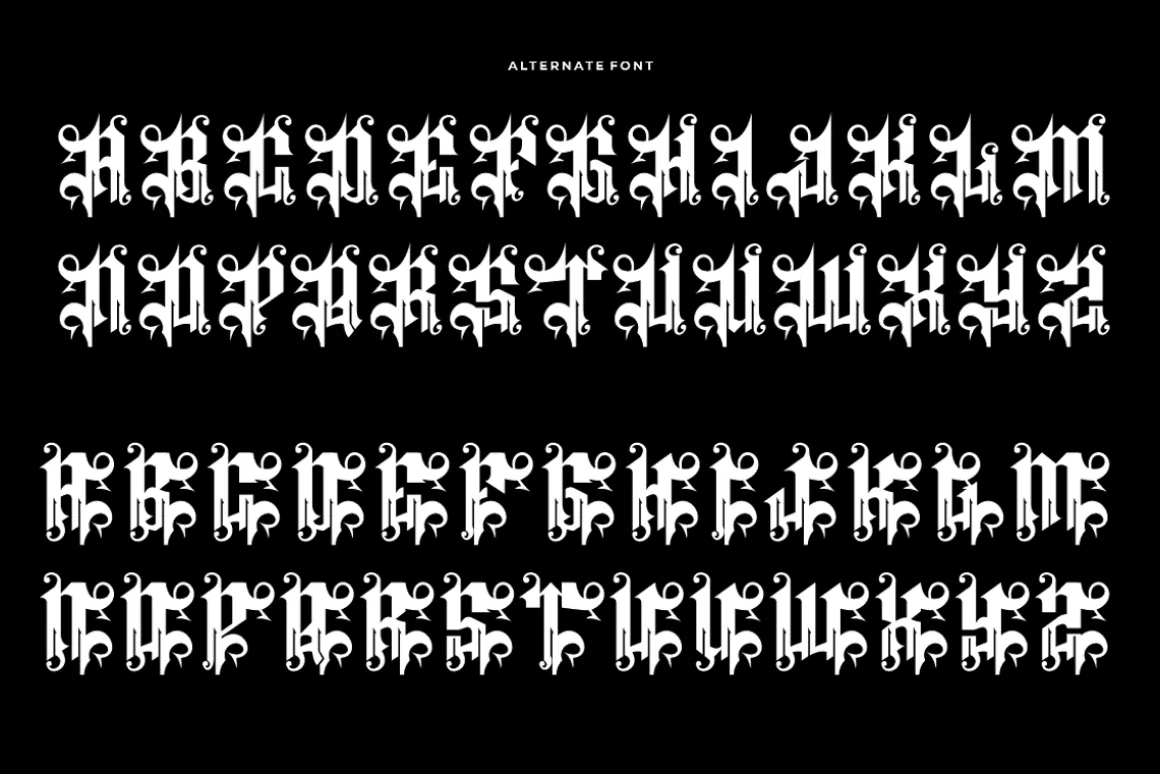 Megas Blemor - Tattoo Font