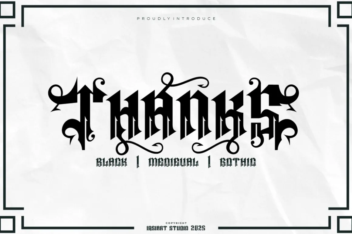 Megas Blemor - Tattoo Font