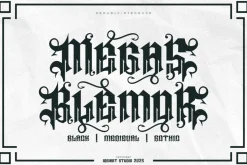 Megas Blemor - Tattoo Font