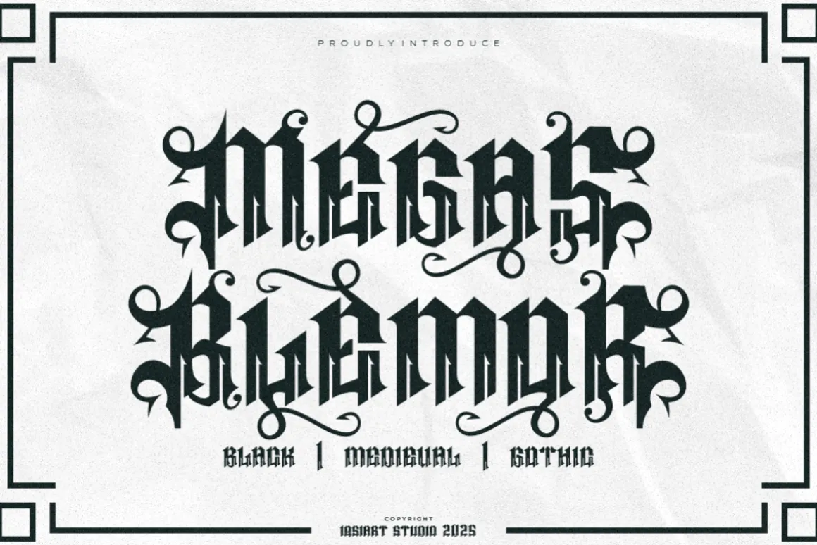 Megas Blemor - Tattoo Font