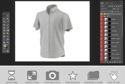 Men Short Sleeve Shirt Mockup PSD