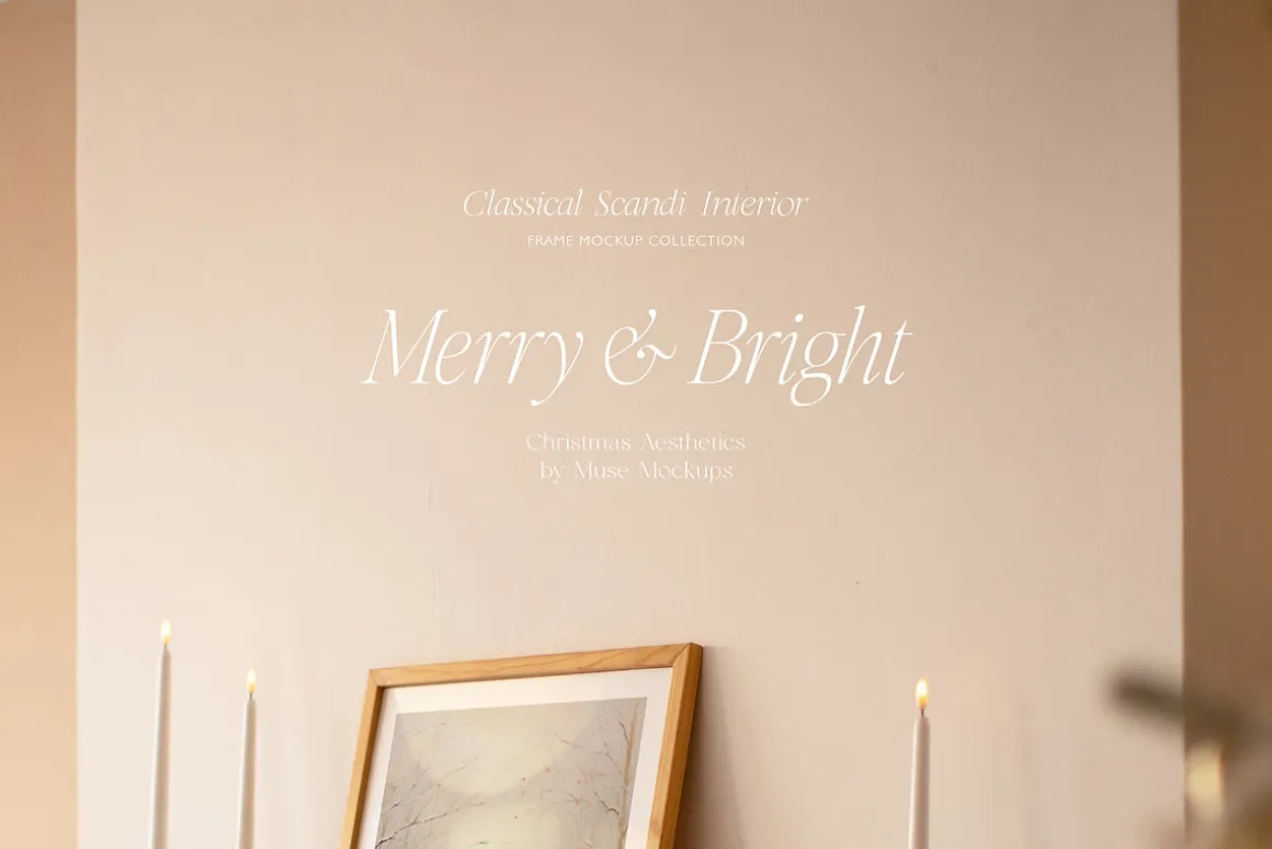 MERRY & BRIGHT Christmas Mockups