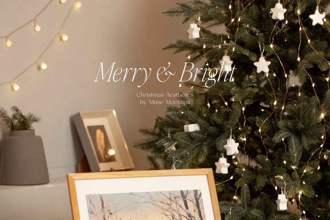 MERRY & BRIGHT Christmas Mockups