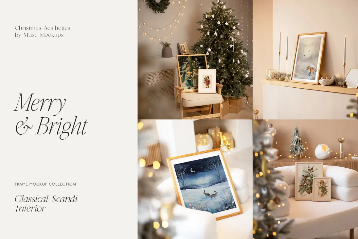MERRY & BRIGHT Christmas Mockups