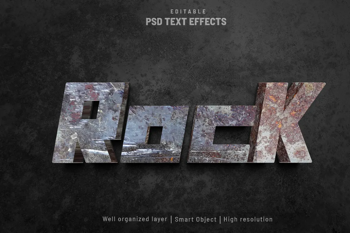 Metal editable text effect bundle
