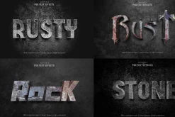 Metal editable text effect bundle