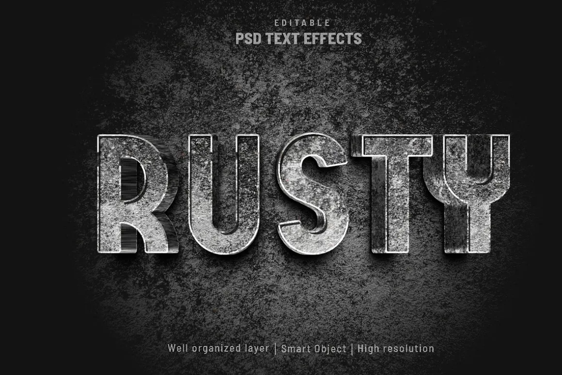 Metal editable text effect bundle