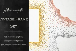 30 Metallic confetti frames