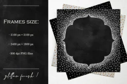30 Metallic confetti frames