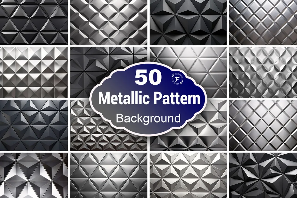 Metallic Polygonal Pattern Backdrop