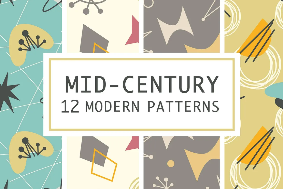 12 Mid Century 1950s Atomic Patterns