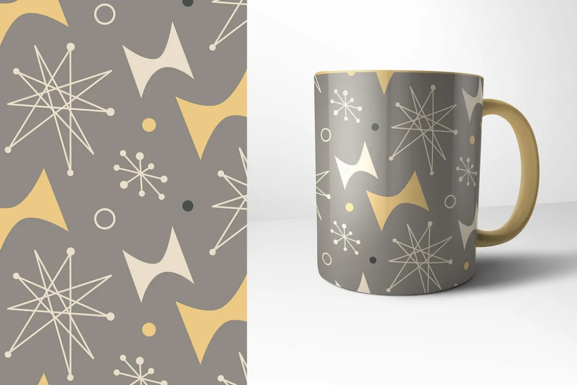 12 Mid Century 1950s Atomic Patterns