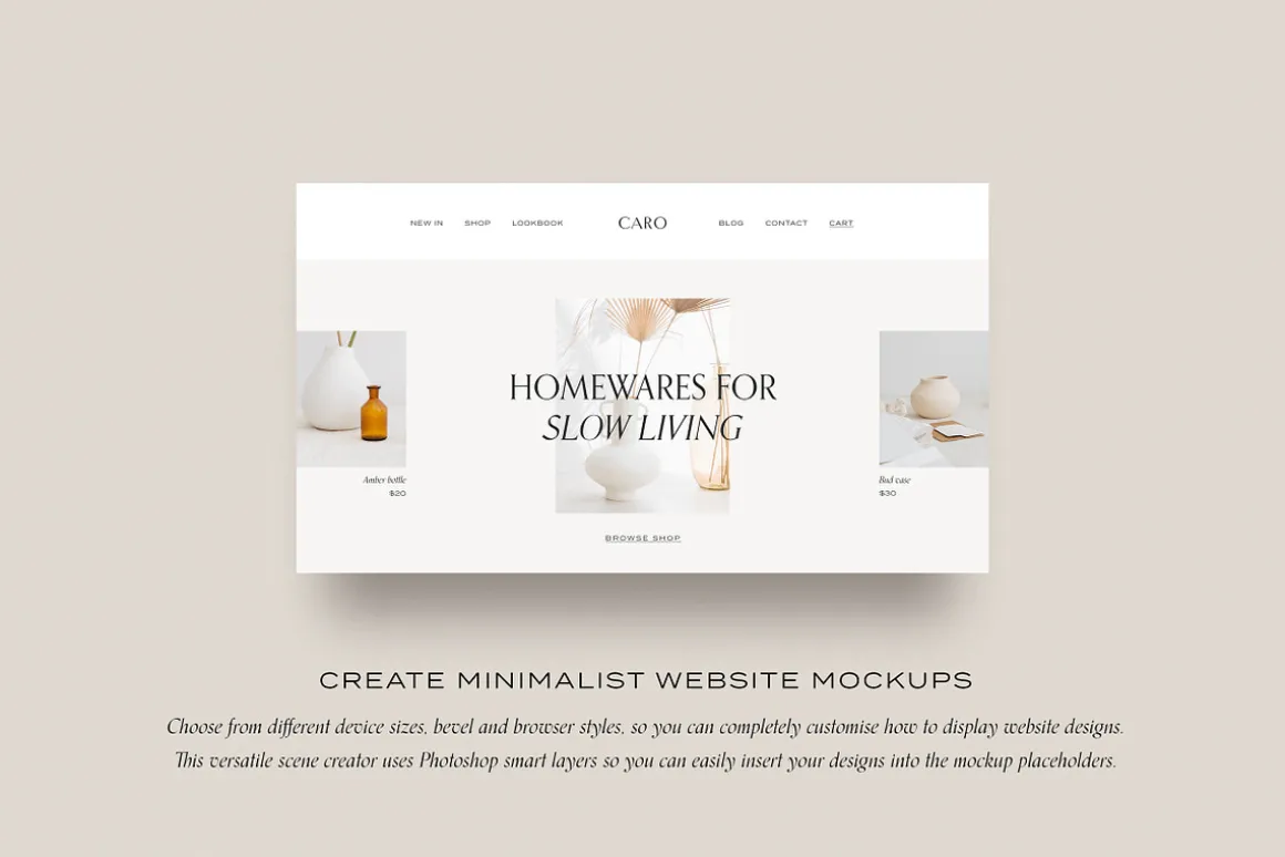 Minimal Website Mockup Scene Creator