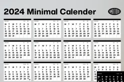 2024 Minimal A1 Helvetica Calendar