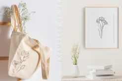 Minimalistic Line Flowers & Leaves