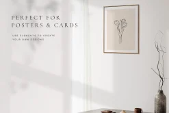 Minimalistic Spring Flowers Line Art