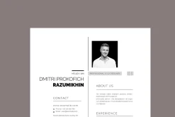 Minimalist Job Resume Design